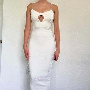 Elegant White Spaghetti Strap Dress